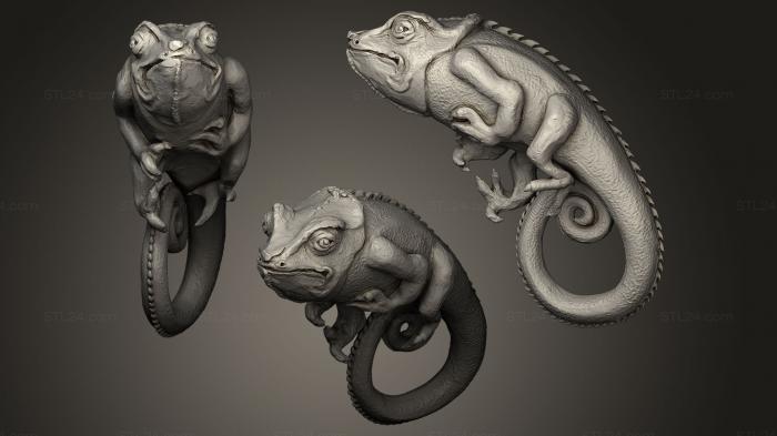 Animal figurines (Lizard sitting, STKJ_0079) 3D models for cnc